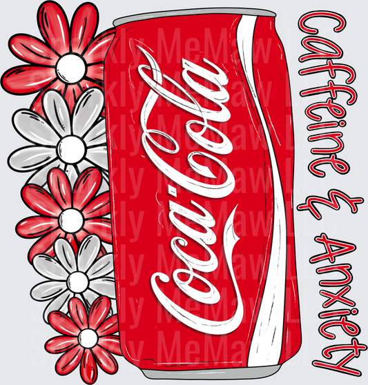 Coca-Cola Can with Red and White Daisies UV DTF Decal