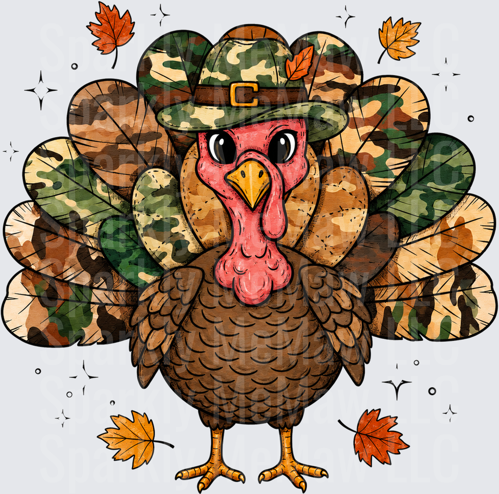 Camo Thanksgiving Turkey UV Decal Decal