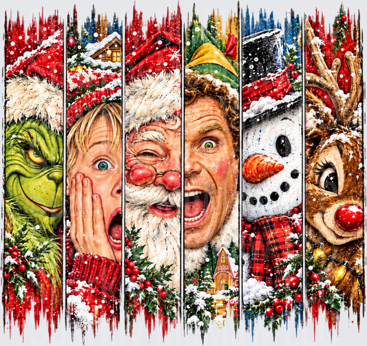 Grinch Home Alone Elf Christmas UV DTF Decal