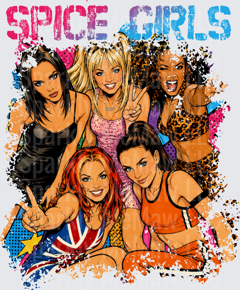 Spice Girls Comic Art UV DTF Decal