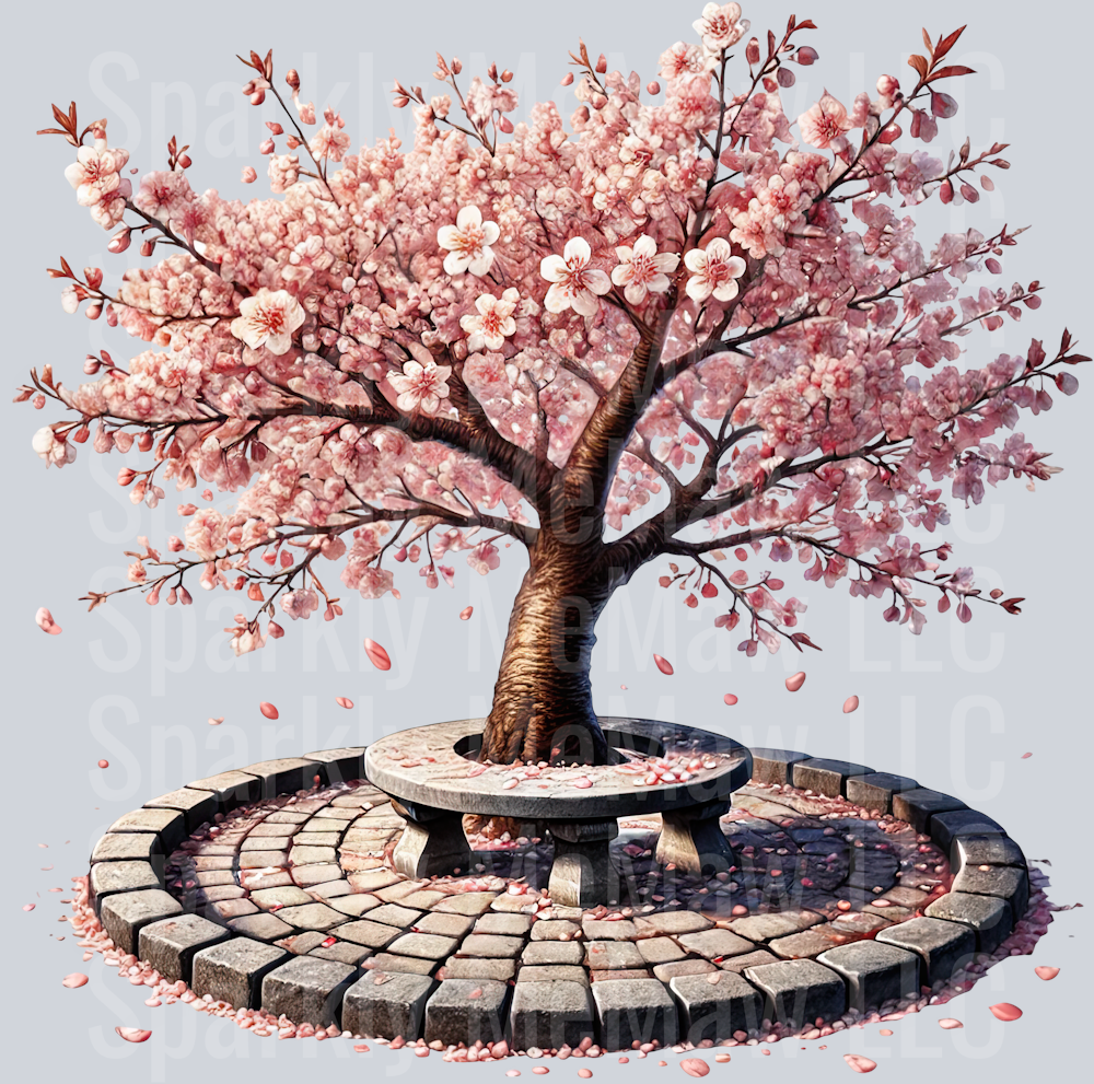 6 Cherry Blossoms set 2 UV DTF Clip Art Decal