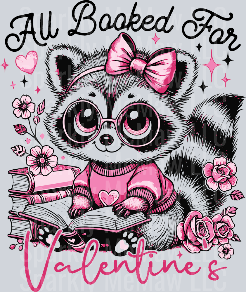 All Booked For Valentines DTF Transfer (Distressed black)