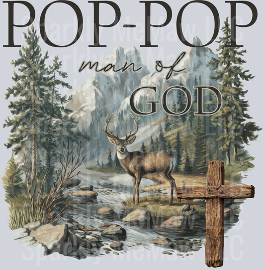 pop pop man of God DTF Transfer (Fabrics)
