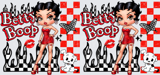 Betty Boop Red Dress Rockabilly This Is A UV DTF 16 OZ Wrap