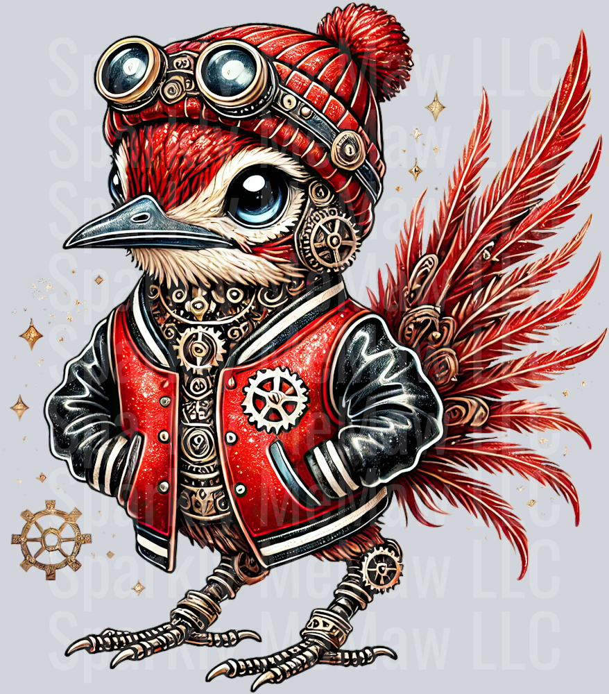 Red Road Runner SteamPunk UV DTF Decal 6