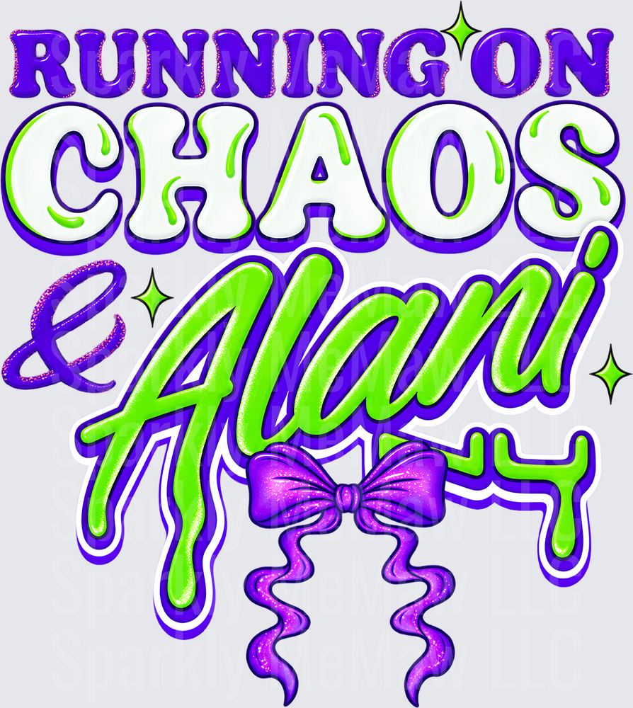 Running On Chaos & Alani UV DTF Decal