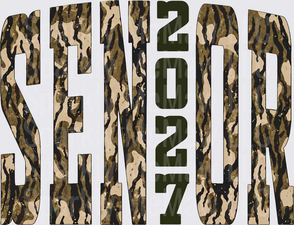 Senior 2027 Camo Mossy Oak UV DTF Decal