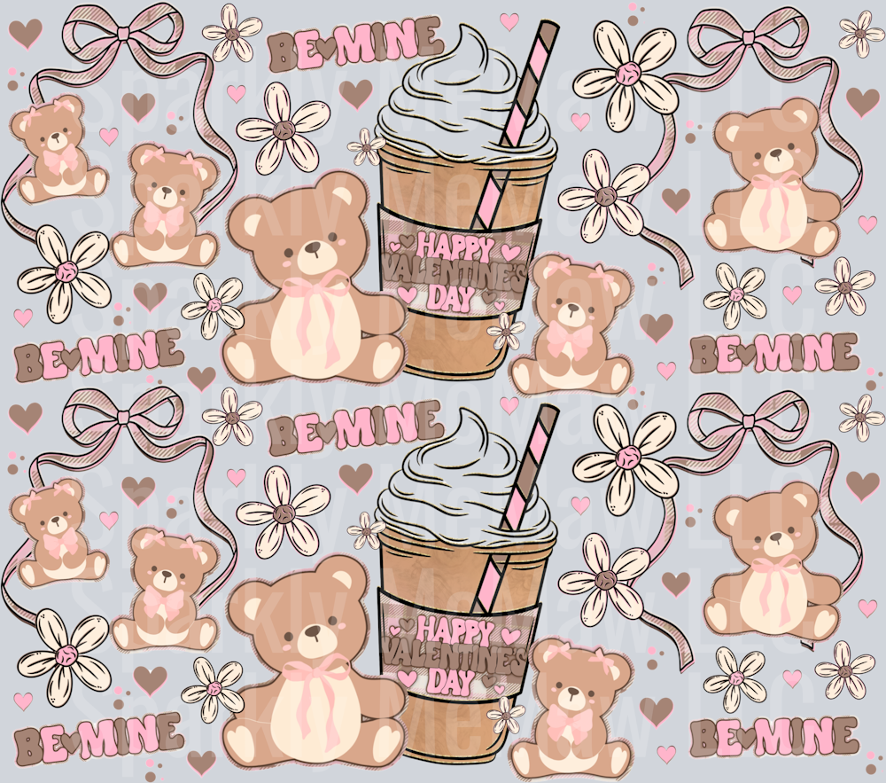 Be Mine Bears 10 inch UV DTF Element Sheet