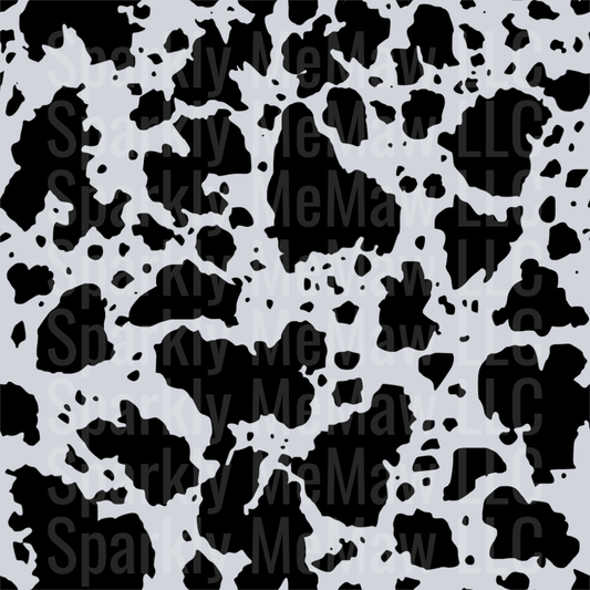 Black Cow Print UV DTF Element Sheet 10x10