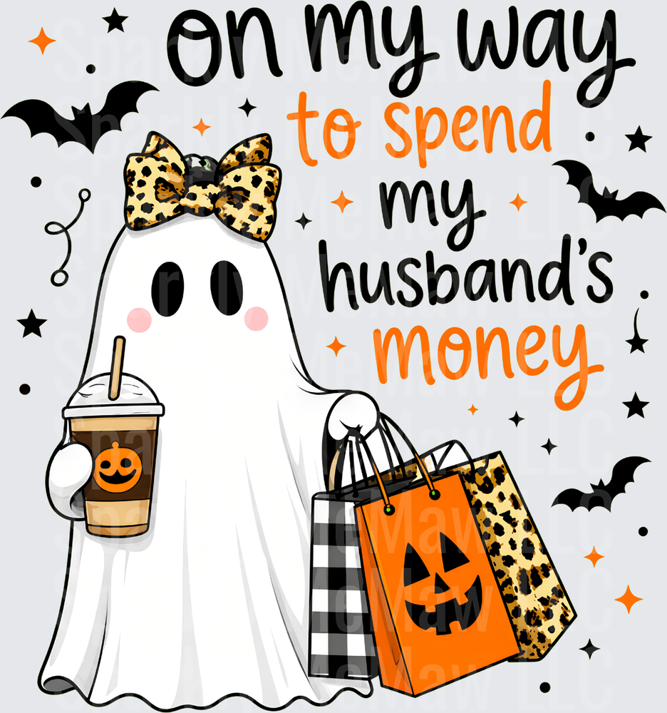 Spooky Ghost Shopping Wife UV DTF Decal