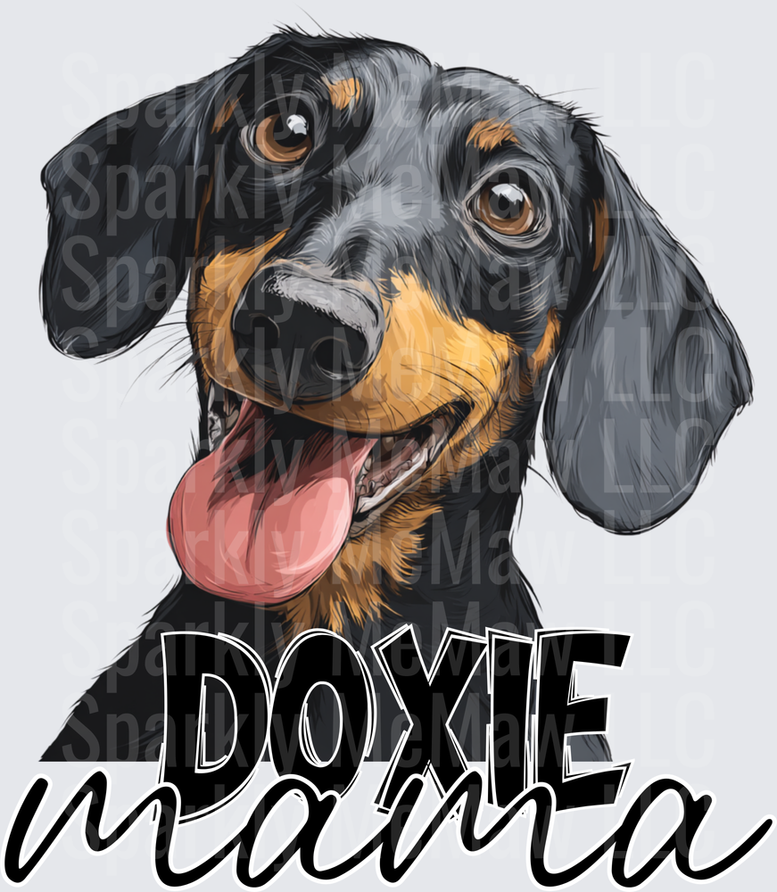 Doxie Mama Dachshund Dog with Tongue Out UV DTF Decal
