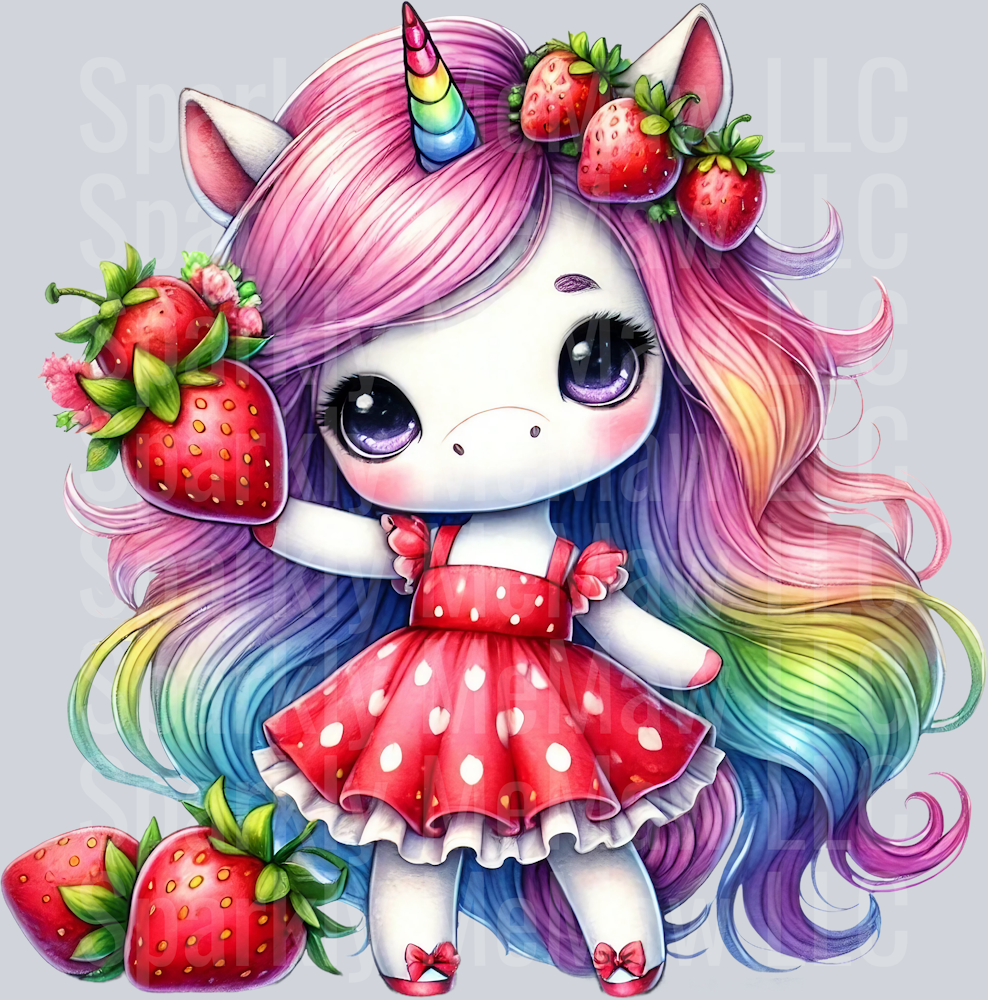 kawaii unicorn 5 Clip Art UV DTF Decal