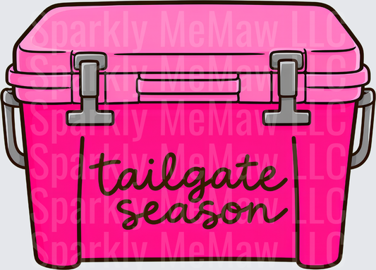 Pink Tailgate Season Cooler uv dtf decal