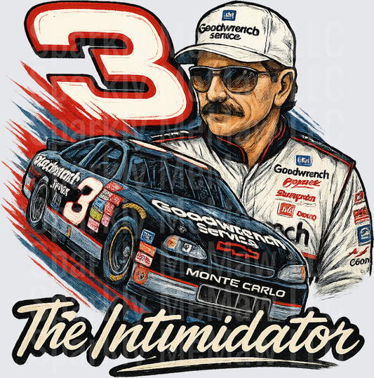 Dale Earnhardt The Intimidator Number 3 Goodwrench NASCAR Racing Legend UV DTF Decal