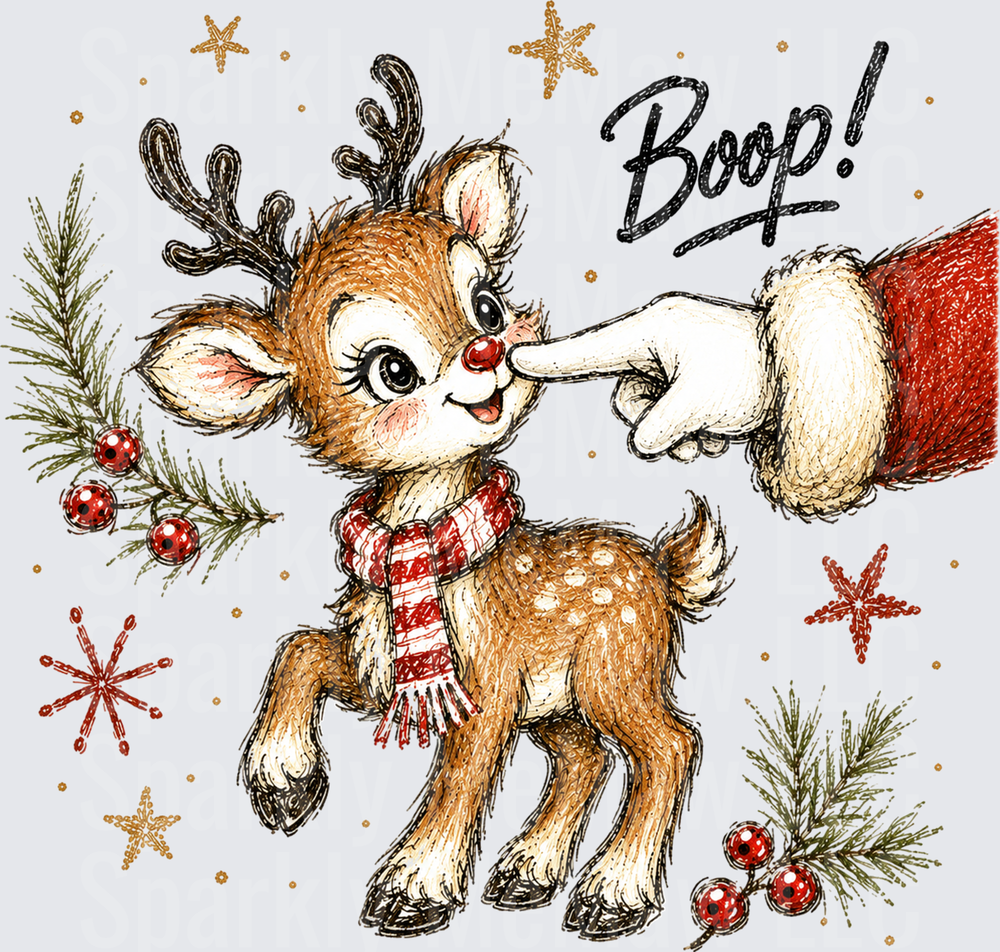 Rudolph Boop Santa Nose UV DTF Decal
