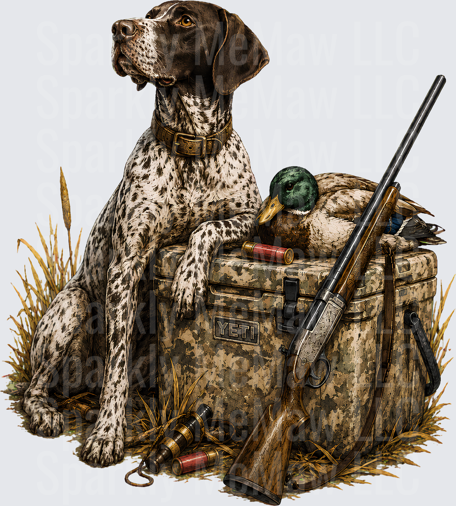 German Shorthaired Pointer Duck Hunting UV DTF Decal
