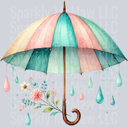 11 April Showers UV DTF Clip art Decal