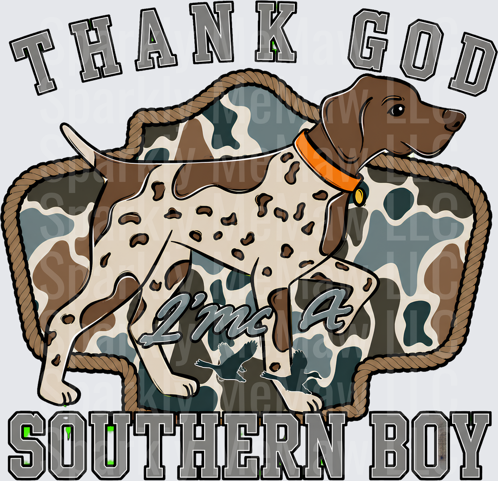 Thank God I'm A Southern Boy UV DTF Decal