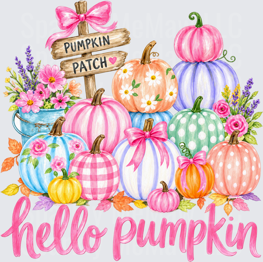 Hello Pumpkin Patch UV DTF Decal