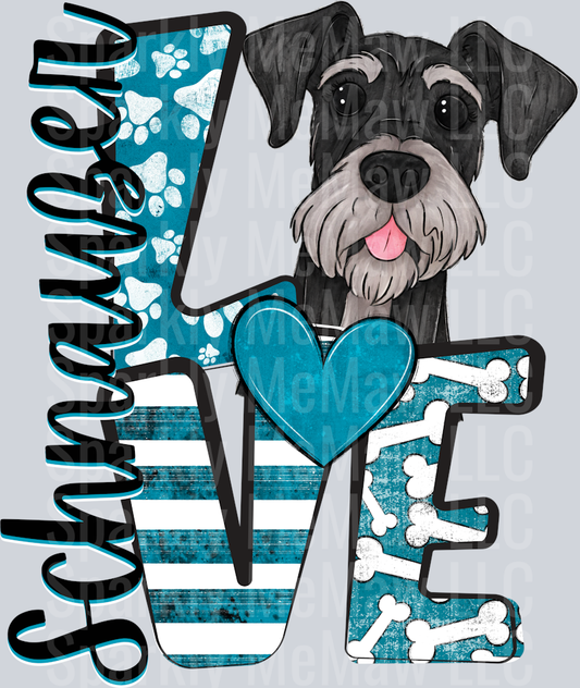 Schnauzer Love UV DTF Decal