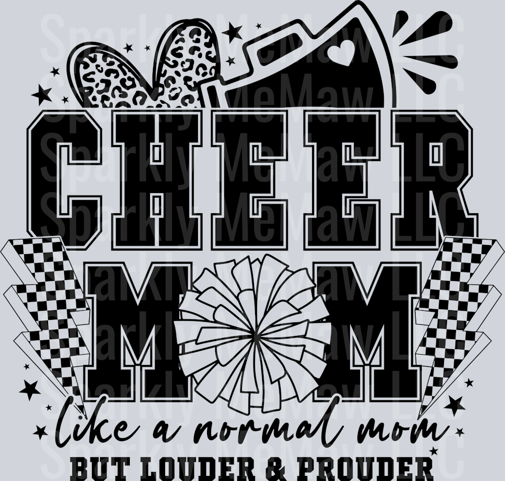 Cheer Mom Black UV DTF Decal