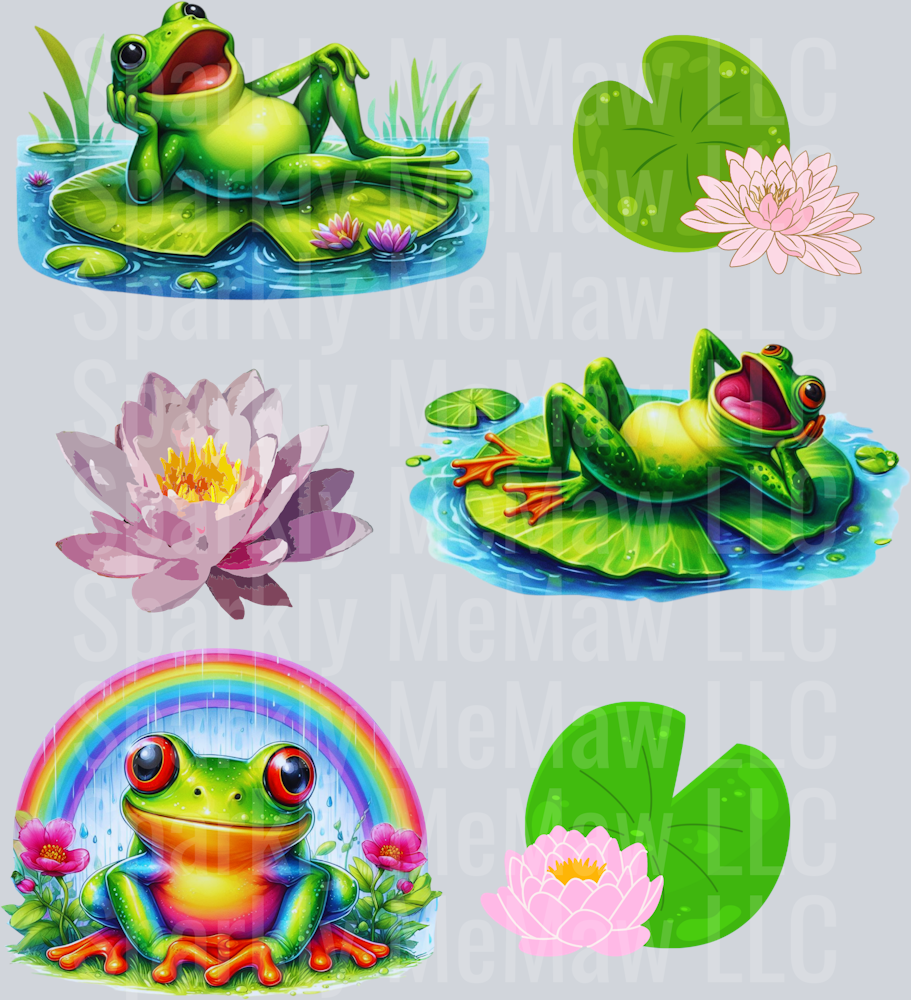 Funny.Frog.UV DTF Element Sheet