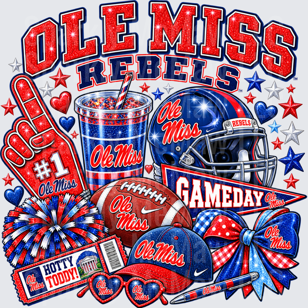 Ole Miss Rebels Gameday Collage is a UV DTF Decal