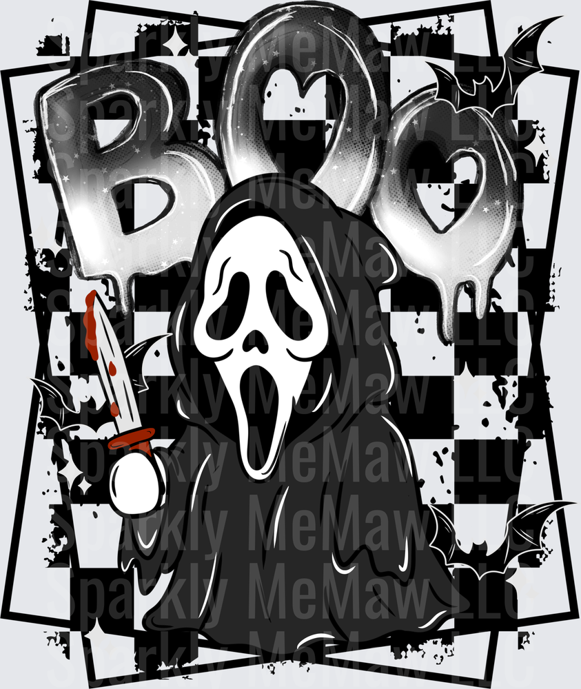 Ghostface BOO Halloween UV DTF Decal