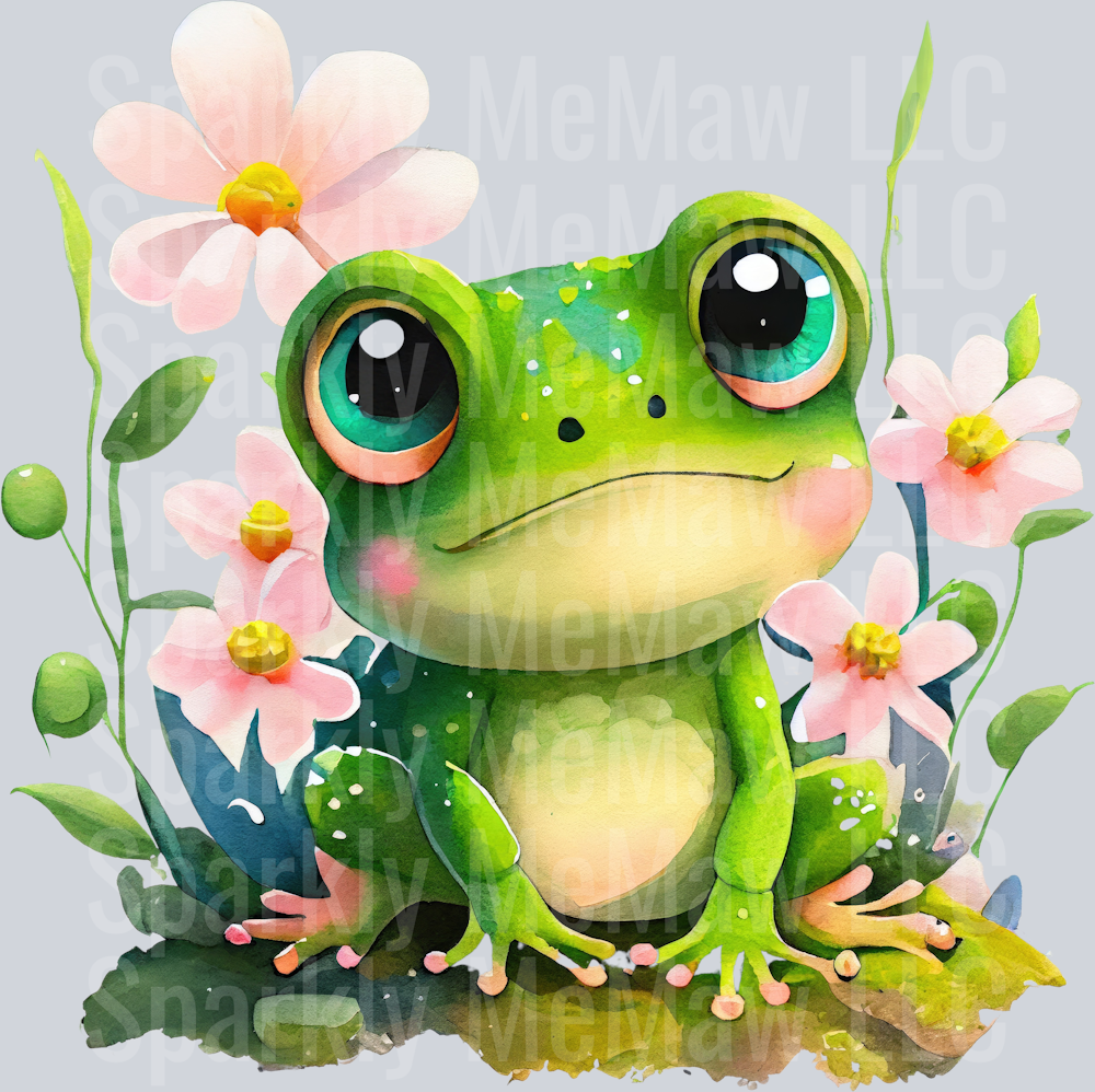 CuteLittleFrog01 UV DTF clip Art Decal