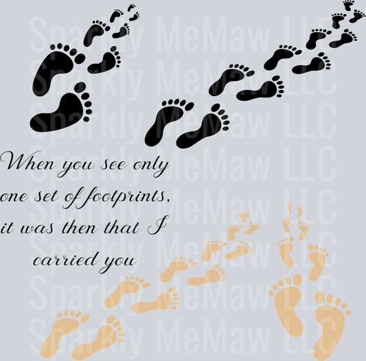 Footprints poem black 10x10