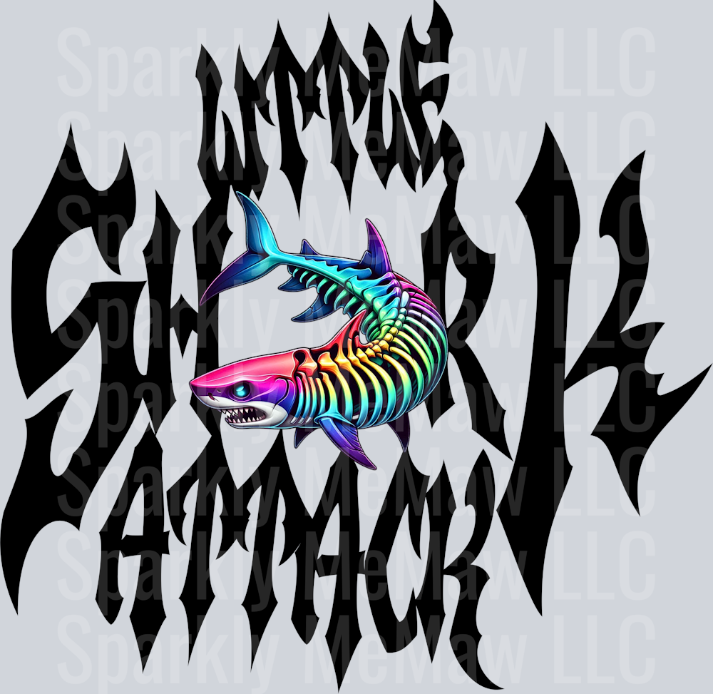 little shark attack UV DTF Decal