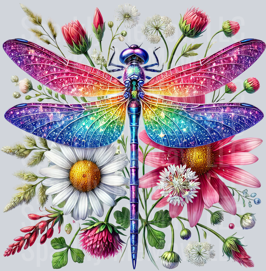 25 Floral Dragonfly UV DTF Clip Art Decal