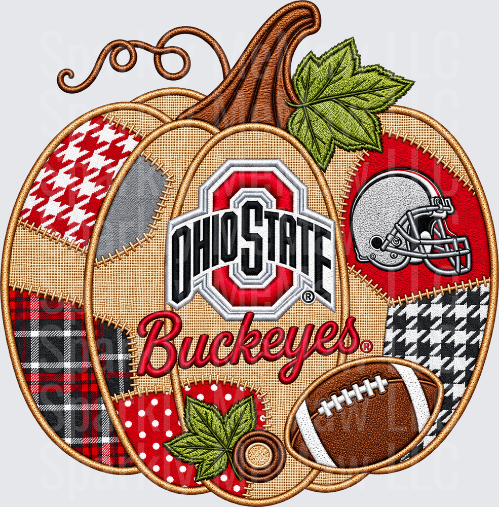 Ohio State Buckeyes Fall Pumpkin UV DTF Decal