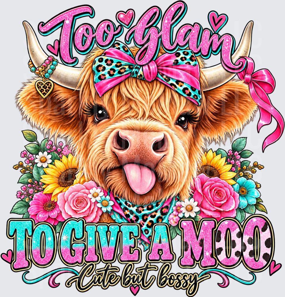 Too Glam Highland Cow UV DTF Decal