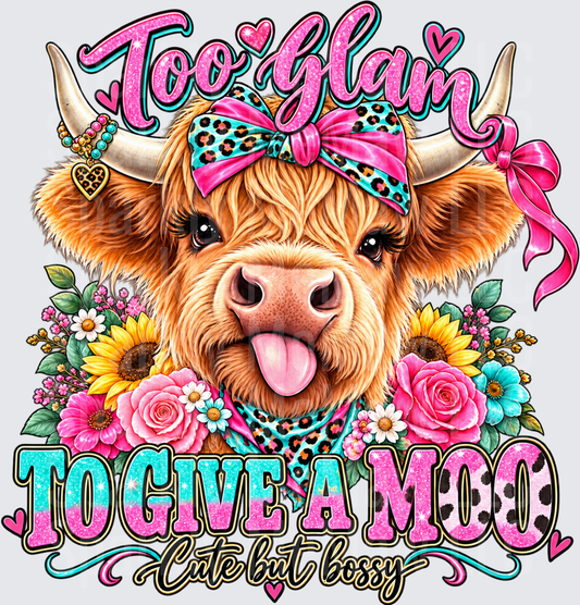 Too Glam Highland Cow UV DTF Decal
