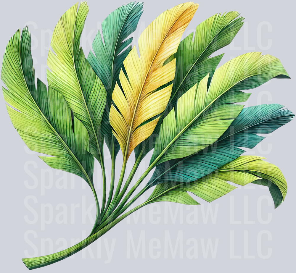 29 Tropical Leaves Clipart Decal