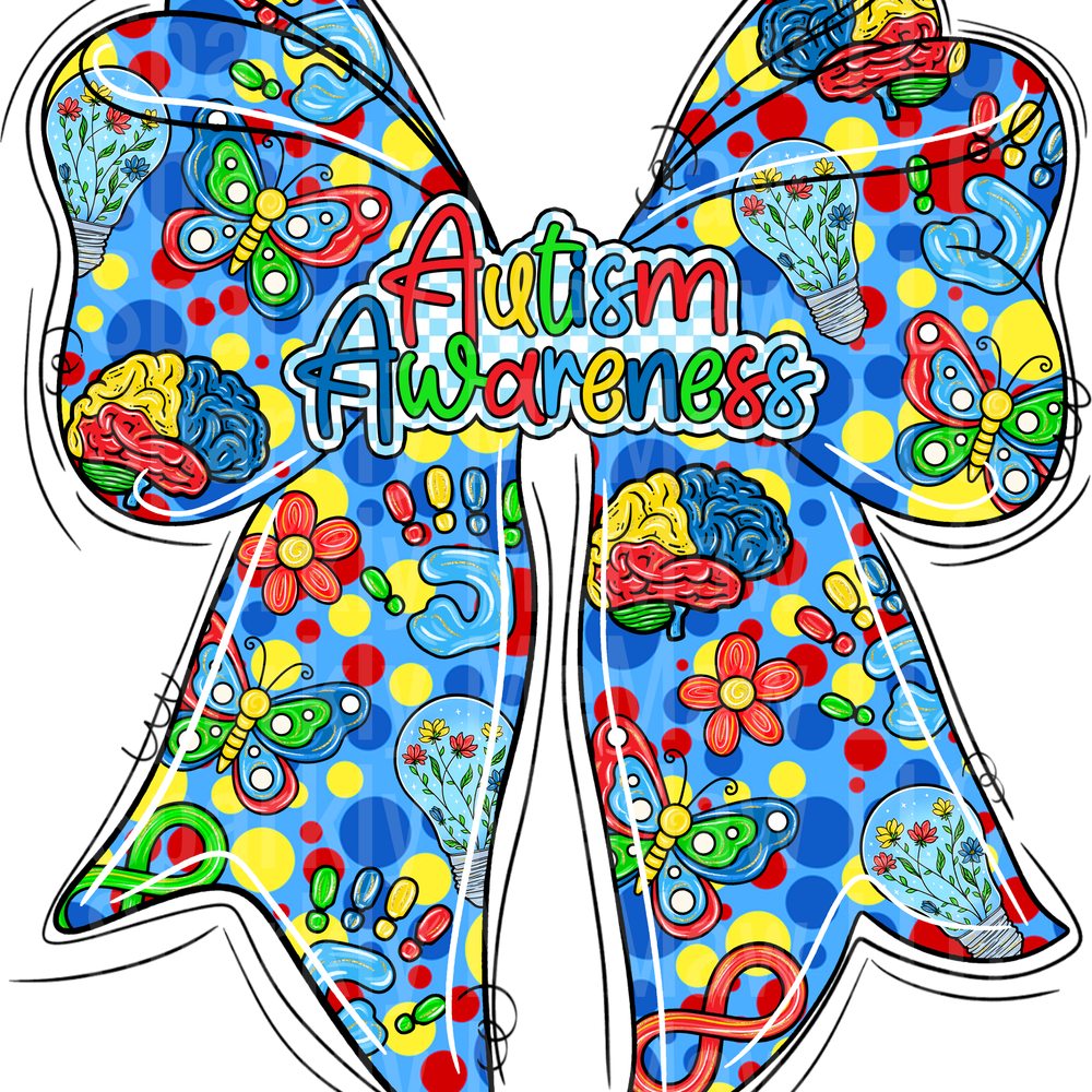 Autism Awareness Bow UV DTF DECAL