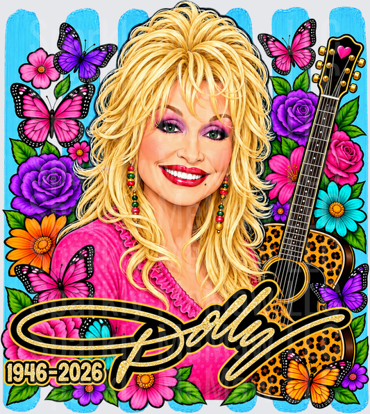 Dolly Parton Tribute Floral Memorial UV DTF Decal