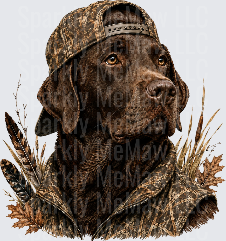 Chocolate Lab Camo Hunter UV Decal Decal