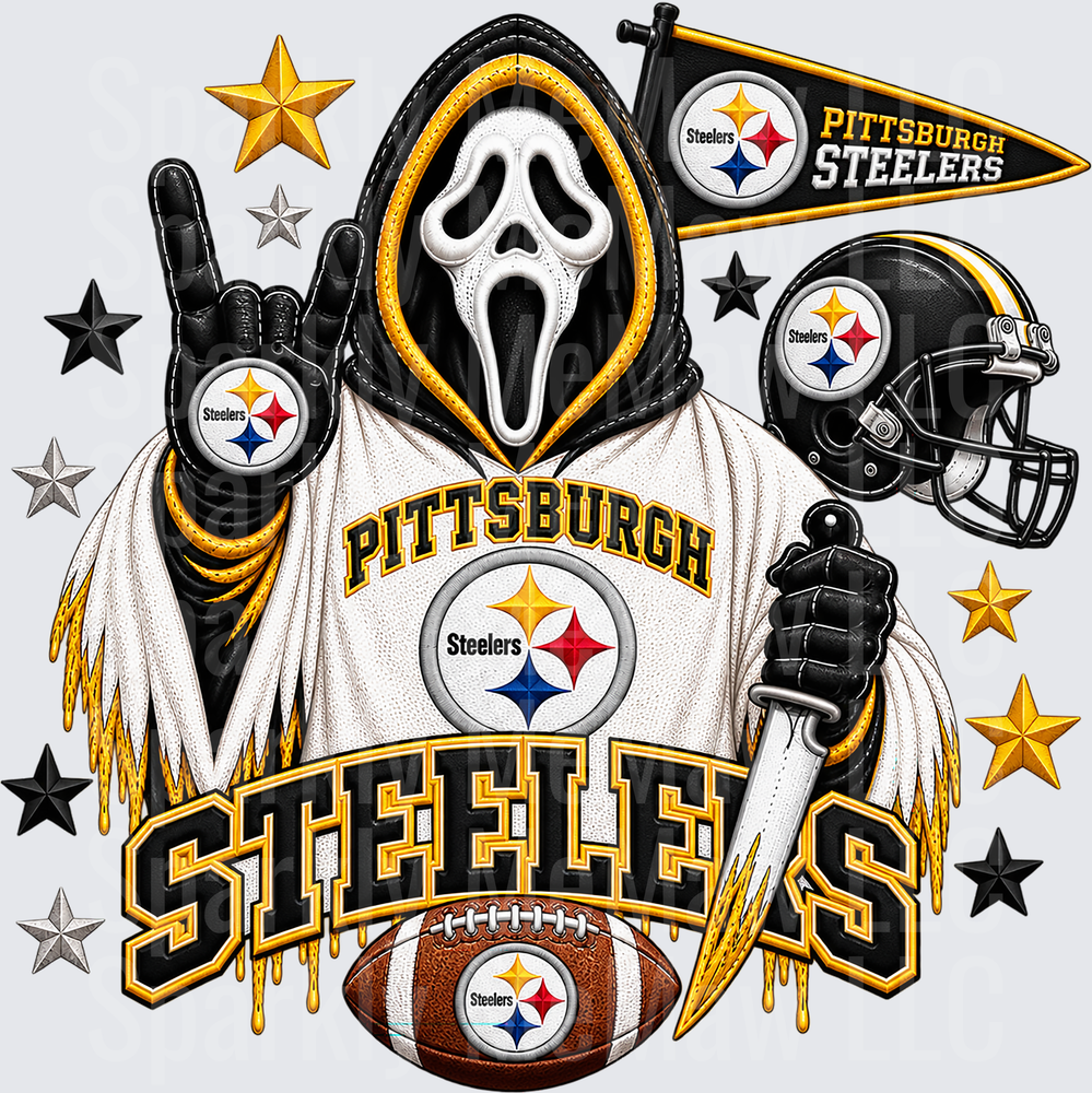Pittsburgh Steelers Ghostface Horror UV DTF Decal