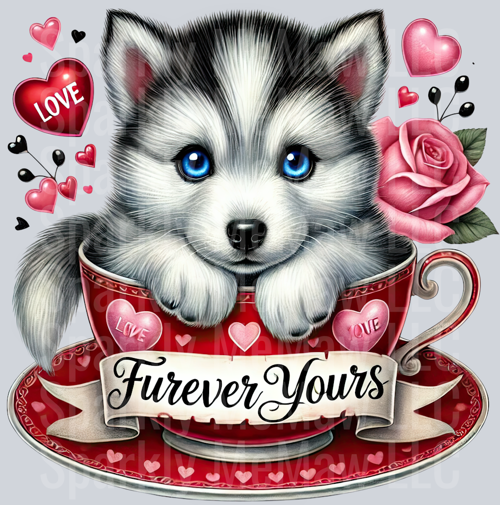 Valentines Cup Puppy  UV DTF Decal 58