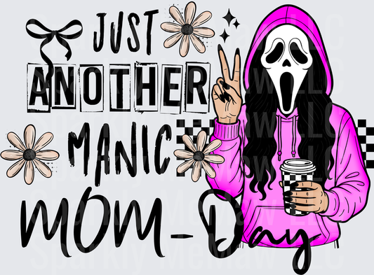 Just Another Manic Mom-Day Ghostface in Pink Hoodie with Coffee