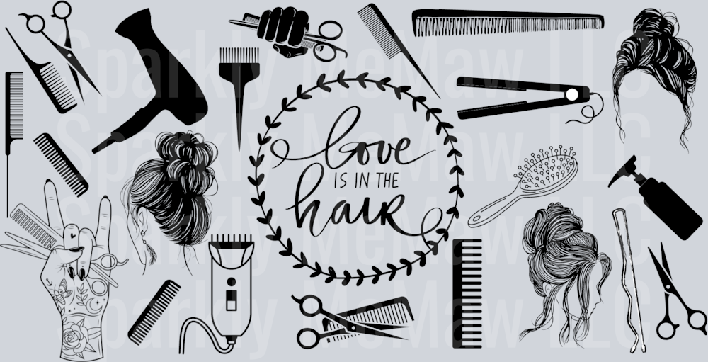 love is in the hair uv dtf 16 oz wrap