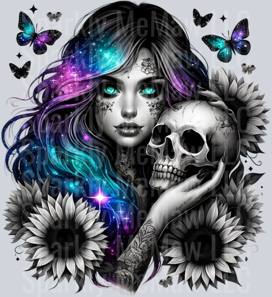 Sunflower Tat girl uv dtf decal