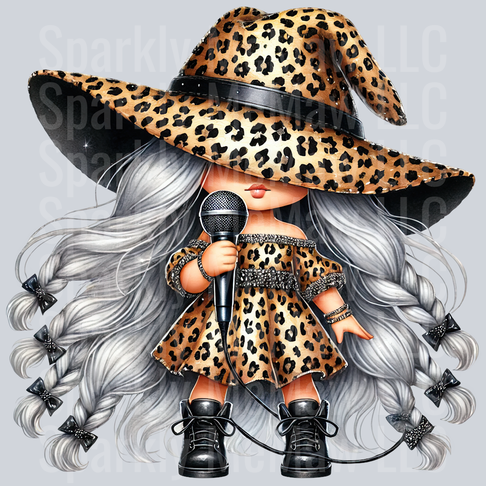 3 Leopard Print Gnome Girls Clipart Decal