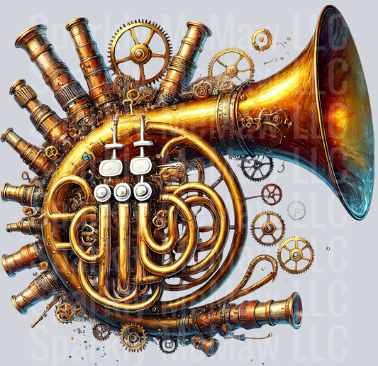 Musical Steampunk UV DTF Clip art Decal 13