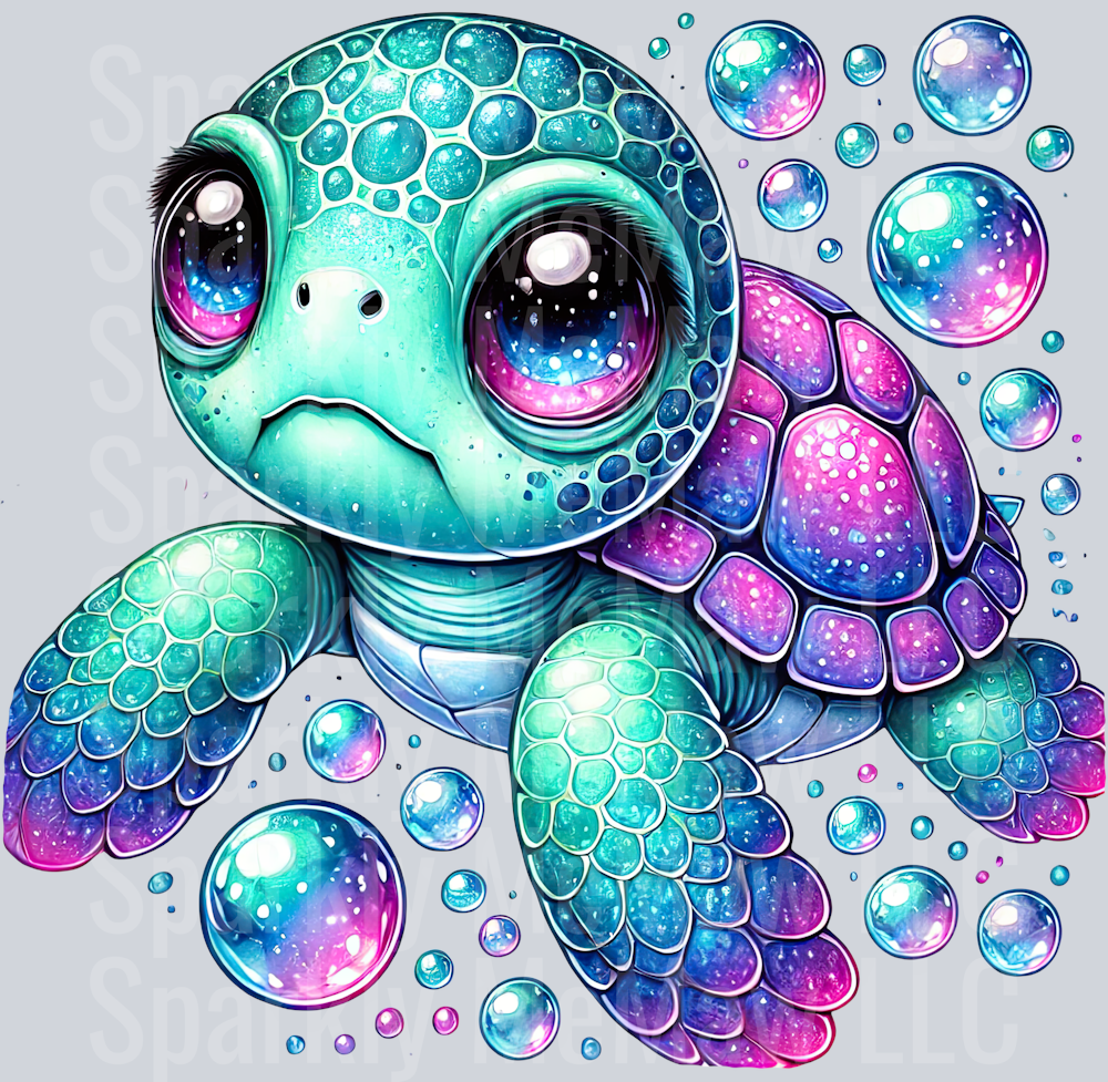 18 Colorful Turtle Clipart UV DTF Decal
