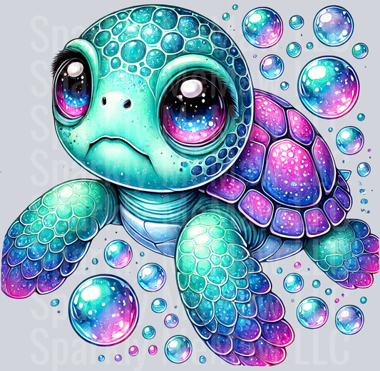 18 Colorful Turtle Clipart UV DTF Decal