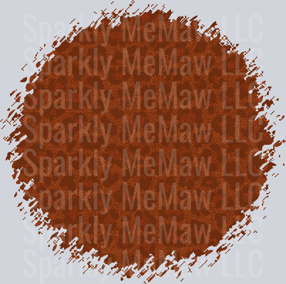 Distressed Brown Circle with Grunge Texture Border UV DTF Decal