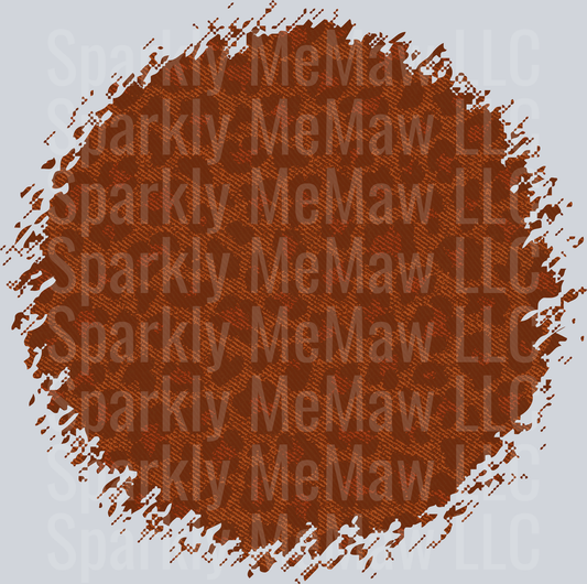 Distressed Brown Circle with Grunge Texture Border UV DTF Decal